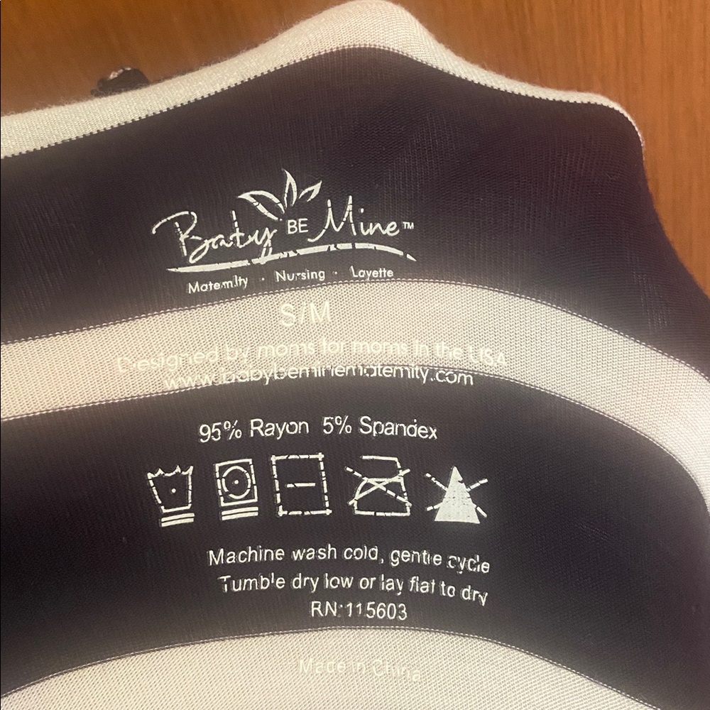 🧡 Women’s ‘Baby Be Mine’ striped nursing/maternity robe - Picture 5 of 5